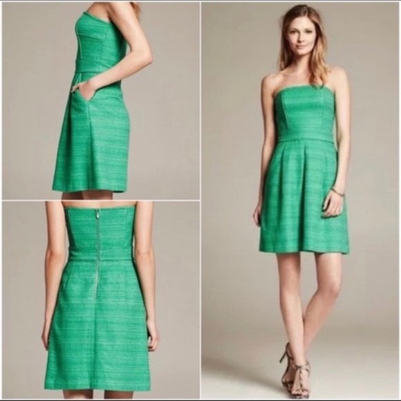 Banana Republic Dresses & Skirts - Banana Republic Green Strapless Cocktail Dress 4